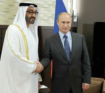 Президент России Владимир Путин и шейх Мухаммед бен Заед Аль Нахайян, наследный принц Абу-Даби
