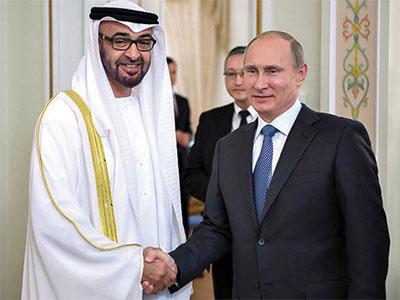 ВЛАДИМИР ПУТИН, Президент РФ, и ЕГО ВЫСОЧЕСТВО ШЕЙХ МУХАММЕД БЕН ЗАЕД АЛЬ НАХАЙЯН, наследный принц Абу-Даби